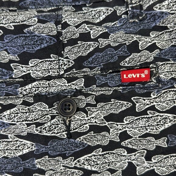 Levi's Chino Men's Blue Fish Casual Bermuda Shorts - Picture 8 of 13